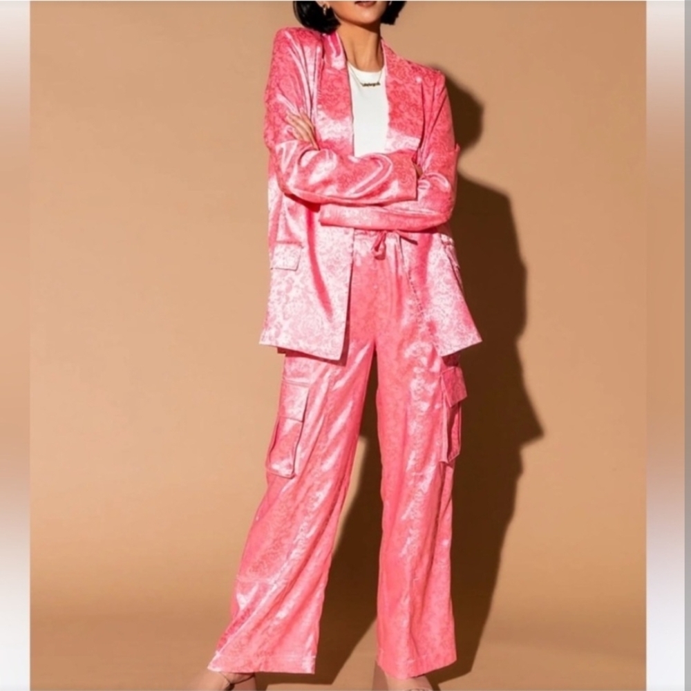 Dressed in LALA Vibrant Pink Pantsuit